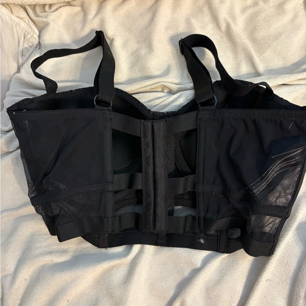 Victorias Secret Quilted Faux Leather Longline Bustier Bra - Picture 2 of 2